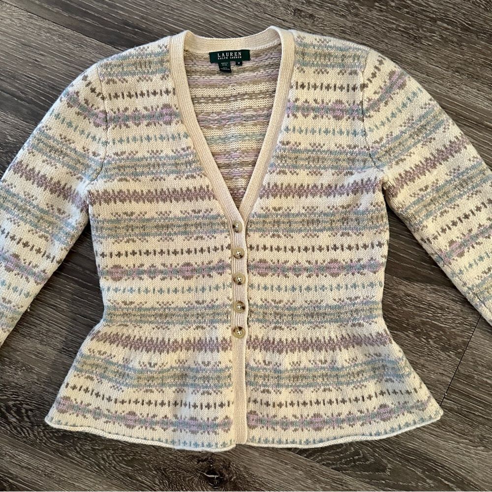 Lauren Ralph Lauren Multicolor Patterned Cardigan - Picture 2 of 7